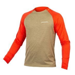 Endura Singletrack Long Sleeve Jersey Mushroom - Windproof front and sleeve panels with DWR finish