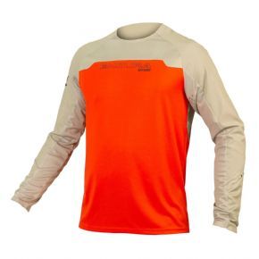 Endura Mt500 Burner Long Sleeve Trail Jersey Paprika Ltd Sizes Only - Windproof front and sleeve panels with DWR finish