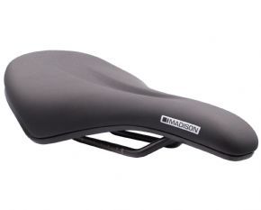 Madison Flux E Sweep Chromo Rail E-bike Saddle - PU material is hard wearing yet offers great grip for bare skin or gloves