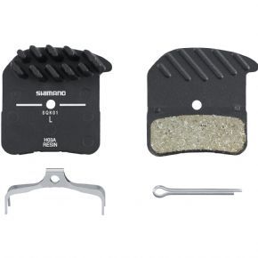 Shimano H03a Disc Pads And Spring Alloy Back With Cooling Fins Resin - PU material is hard wearing yet offers great grip for bare skin or gloves